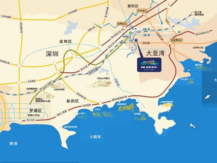 卓越东部蔚蓝海岸交通图