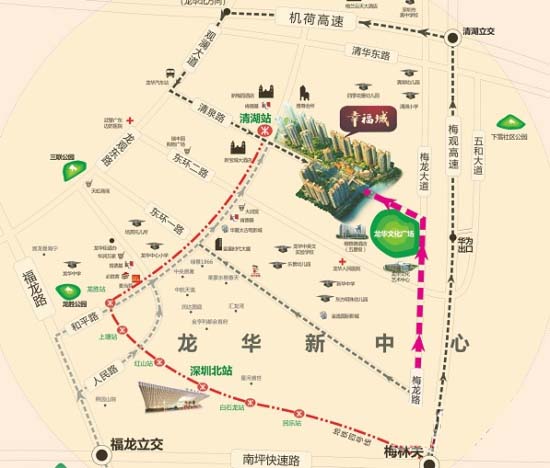 幸福城交通图