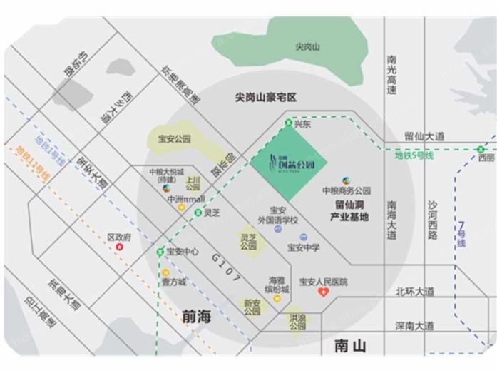 中粮创芯公园交通图