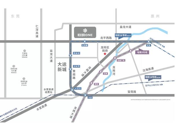 恒明ONE位置交通图