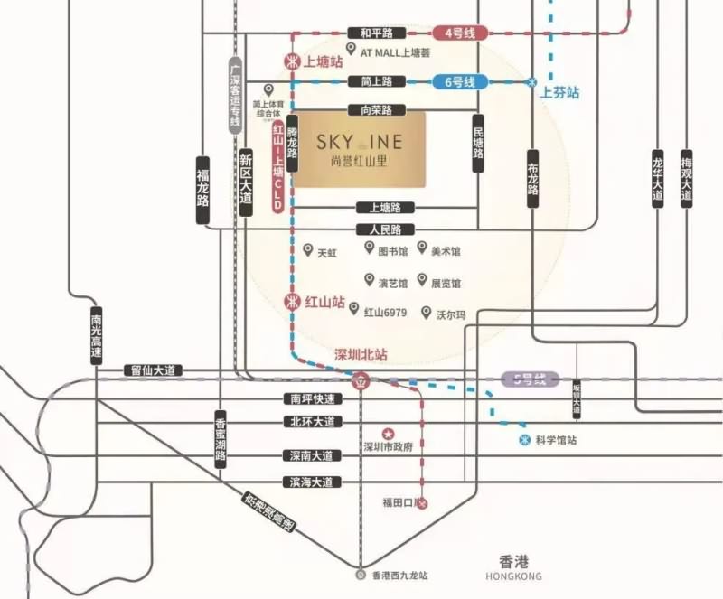 尚誉红山里地址交通图